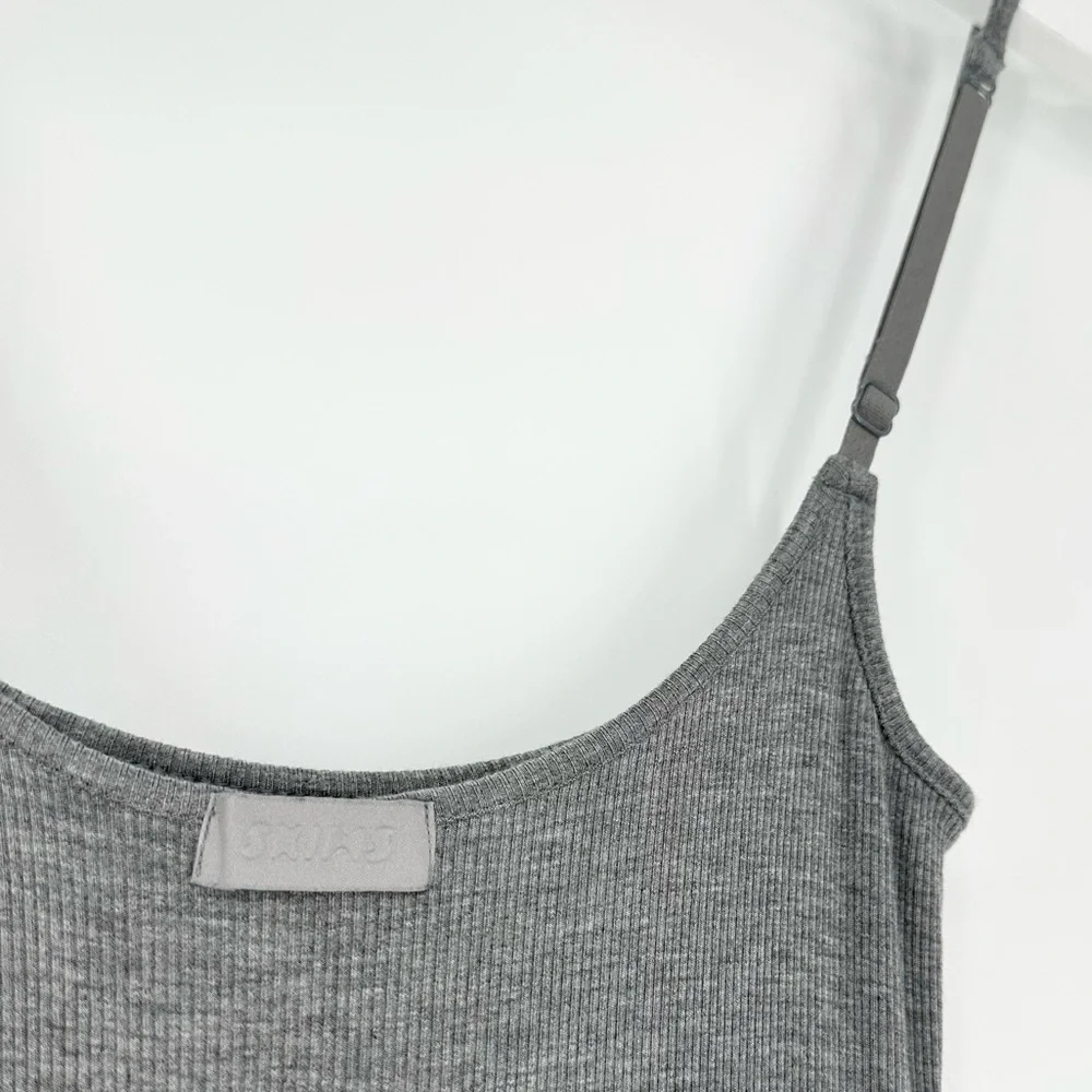 Skims Soft Lounge Heather Grey Long Maxi Slip Dress - Picture 11 of 15